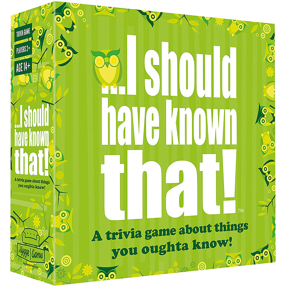 I should have known that! Trivia Game Green board game 110 cards with more than 400 questions about things that you should know Card Game Party Game