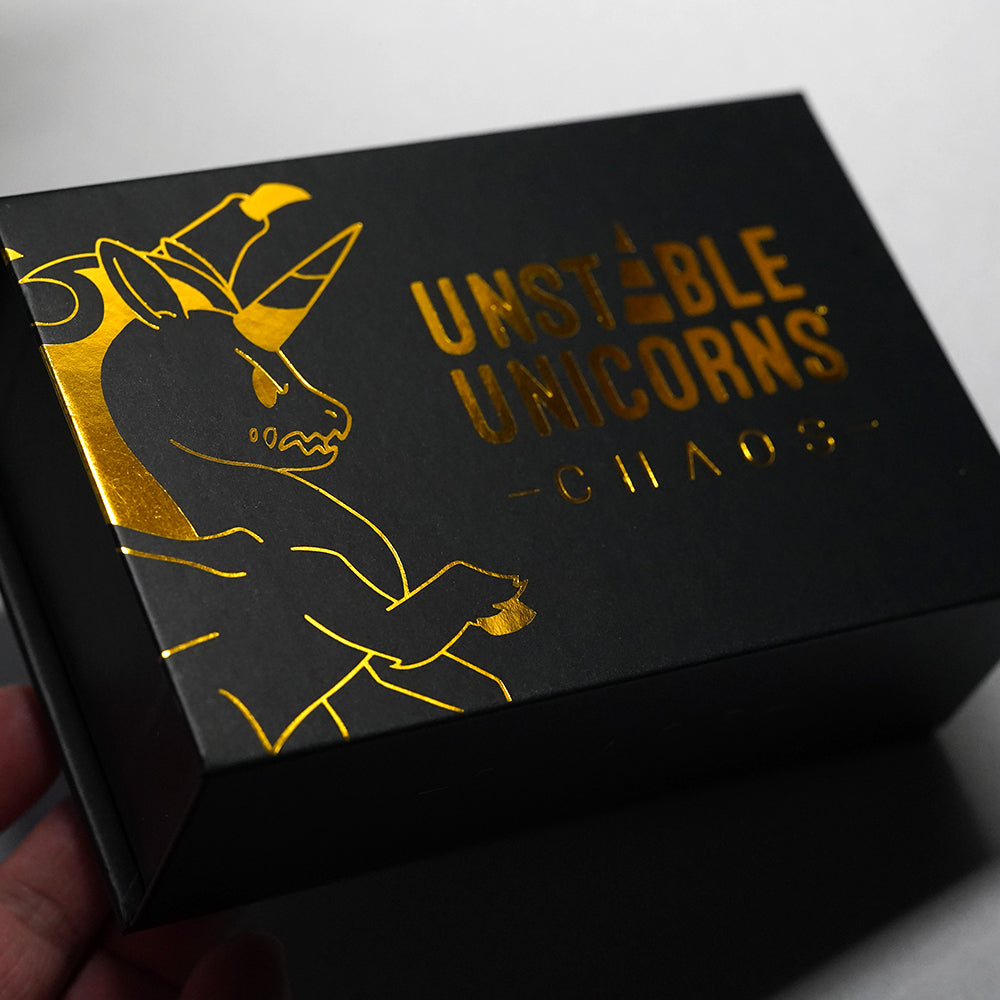 In stock Unstable Unicorns Base Deck - Chaos Base Game Control & Chaos (including the holographic Nightmare Unicorn card)