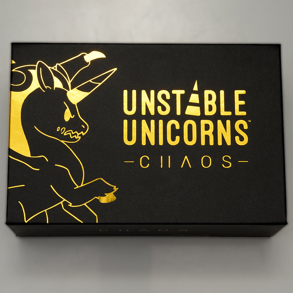 In stock Unstable Unicorns Base Deck - Chaos Base Game Control & Chaos (including the holographic Nightmare Unicorn card)