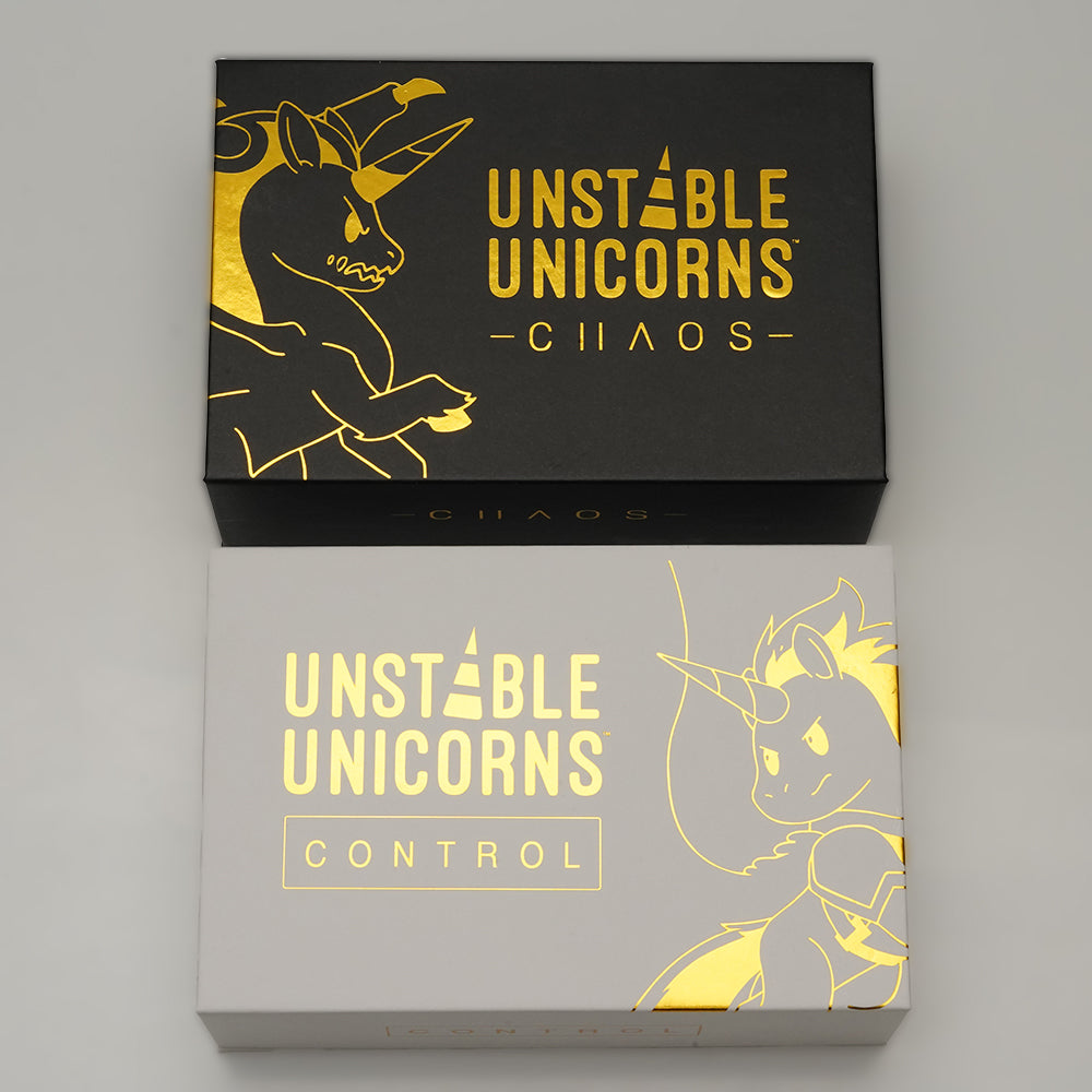 In stock Unstable Unicorns Base Deck - Chaos Base Game Control & Chaos (including the holographic Nightmare Unicorn card)