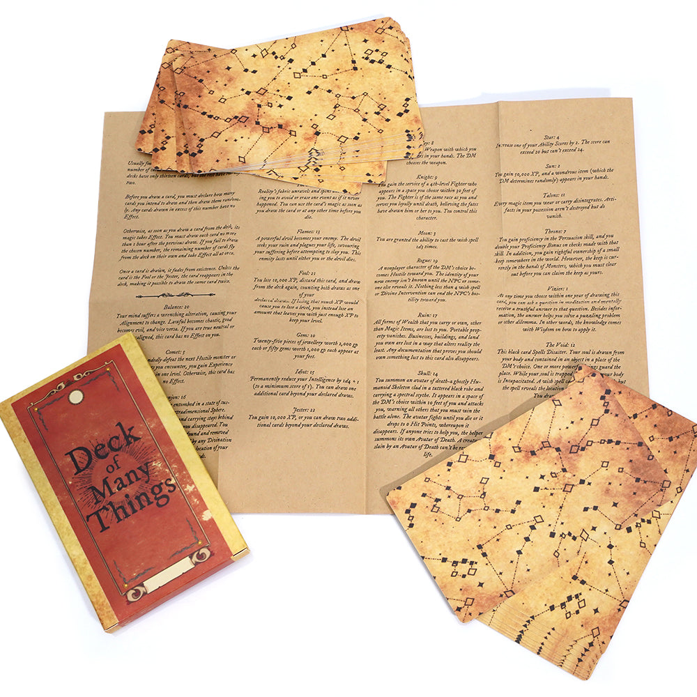 Deck of Many Things RolePlaying Card Set Fantasy Artwork with Character Cards and Instruction Sheets for Dungeons and Dragons and Tabletop Gaming