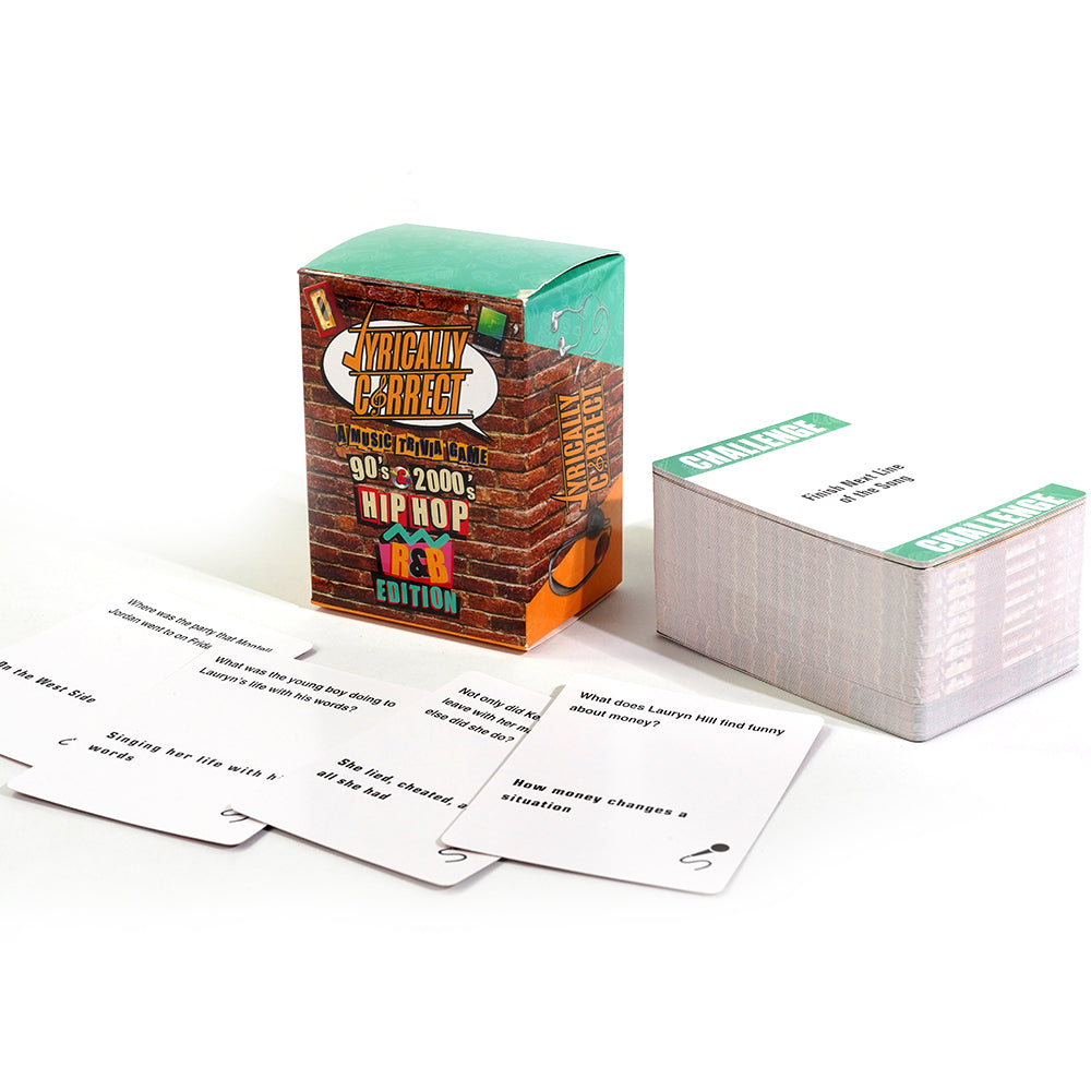 Lyrically Correct 90's and 2000's Hip Hop and R & B Music Trivia Card Game Multi-Generational Family Gatherings, Adult Game Night and Fun Trivia