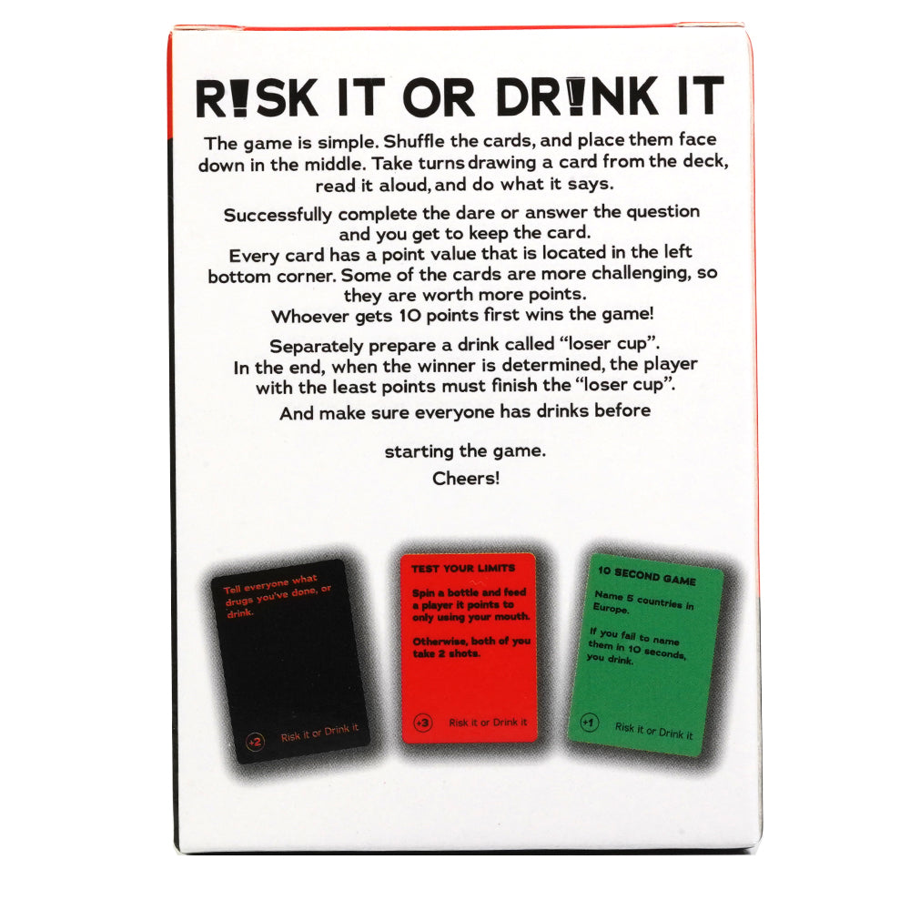 Risk It Or Drink It Fun Party Game For College Card Game Drinking Game