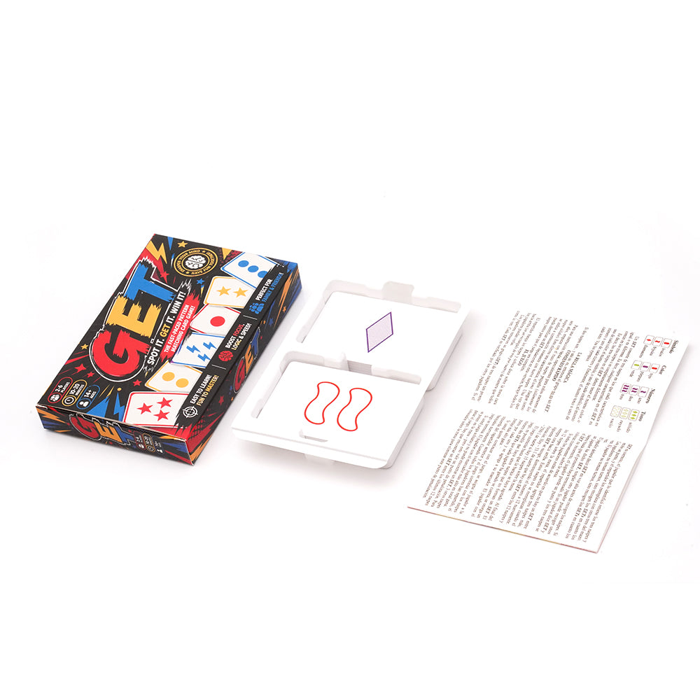 Fast Paced Visual Pattern Matching Card Game Brain Training Challenge with Real Time Shape Color Number and Symbol Recognition Quick Thinking Logic Focus Observation Skills Competitive Family Party Game