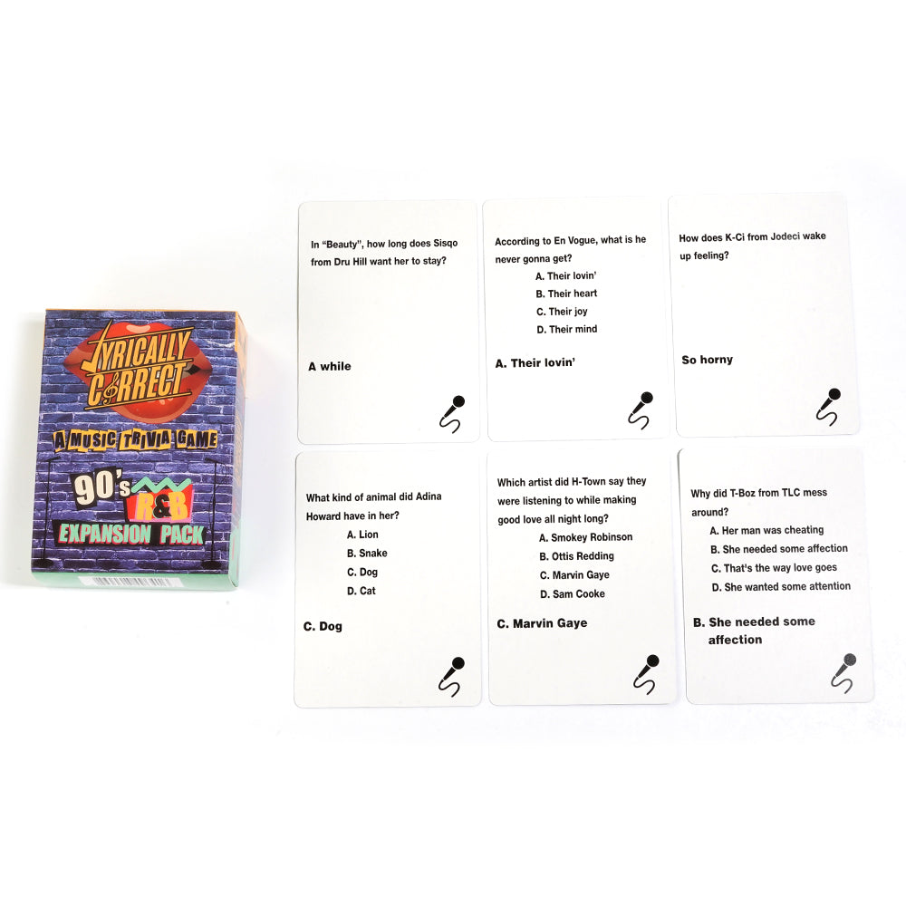90's Expansion Pack Music Trivia Card Game Multi Generational Family Gatherings Adult Game Night and 80pcs Fun Playing Card Game