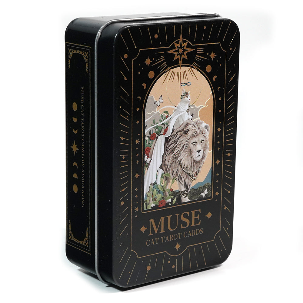 Tarot Deck Muse Cat Tarot Tin Storage Box MetalCards Fortune Telling Board Game Cards Divination Tools Party Playing Fate Divina