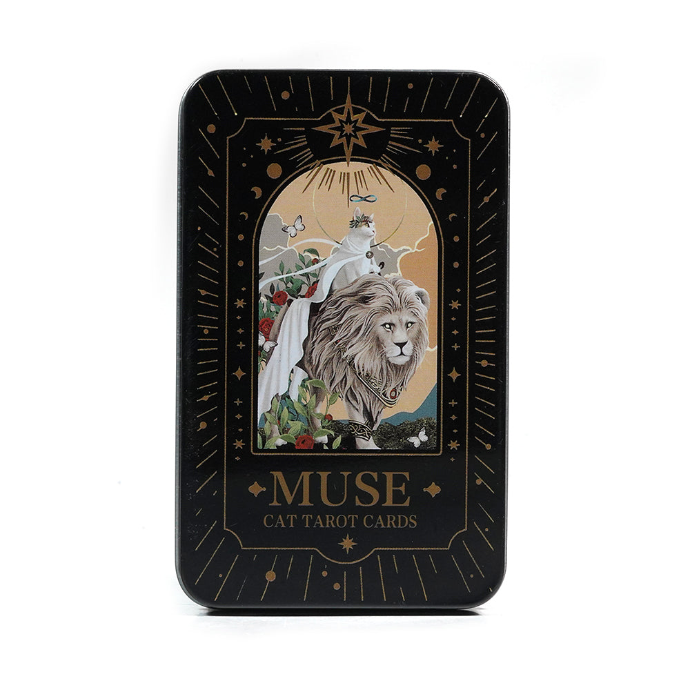 Tarot Deck Muse Cat Tarot Tin Storage Box MetalCards Fortune Telling Board Game Cards Divination Tools Party Playing Fate Divina