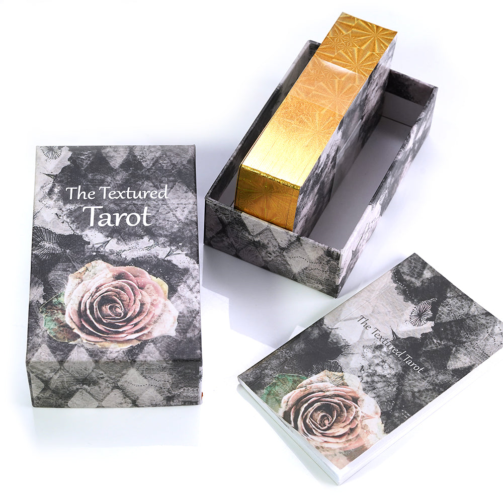 The Textured Tarot 78 Card Tarot Deck With Booklet Gilded Edge Origin Size 12x7 Size Standard 78 Cards And Is Fully Illustrated