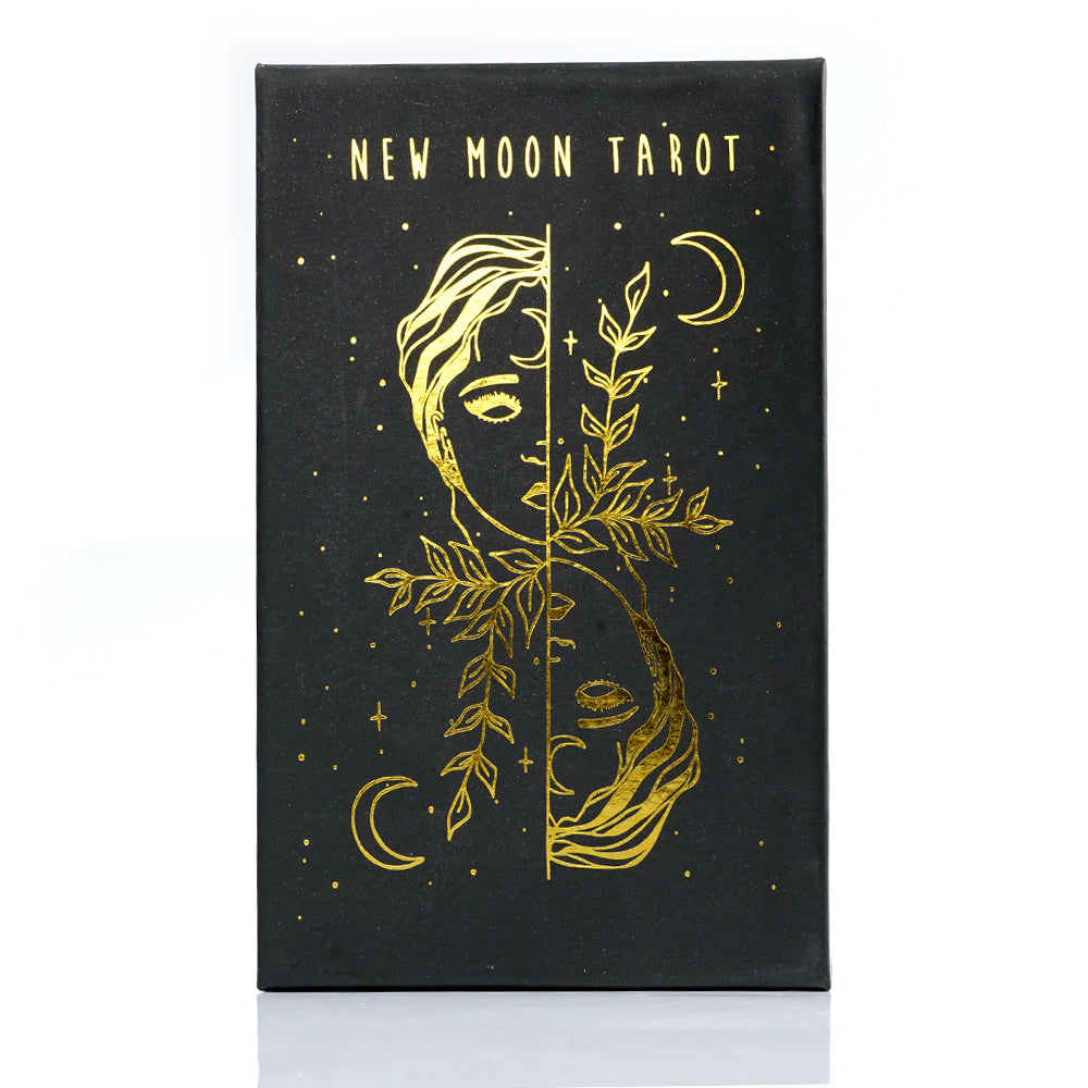 New Moon Tarot Deck Hardcover Edition Indie Tarot 78 Gold Foil Cards Rider Waite Beginner Self Care Tarot