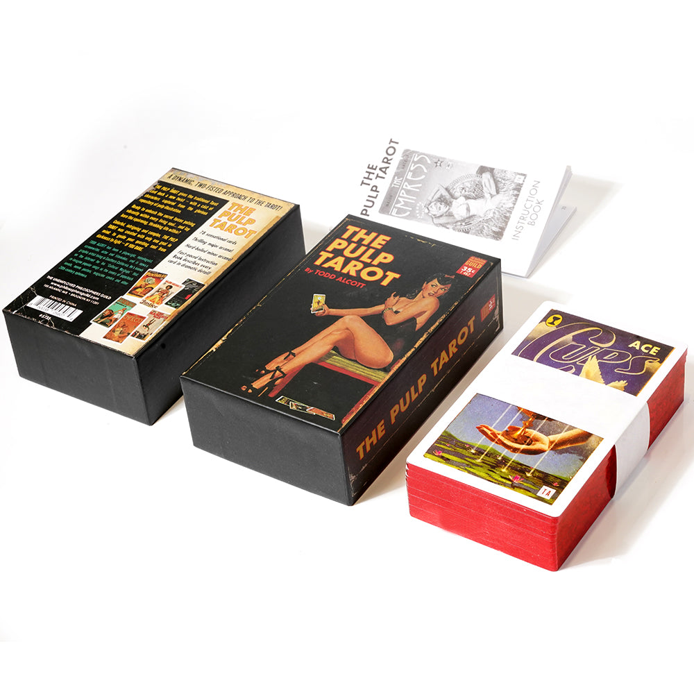 Hardcover The Pulp Tarot Card Deck Gilt Edge 78 Cards with Booklet Gilt Edge 12x7cm Standard Size
