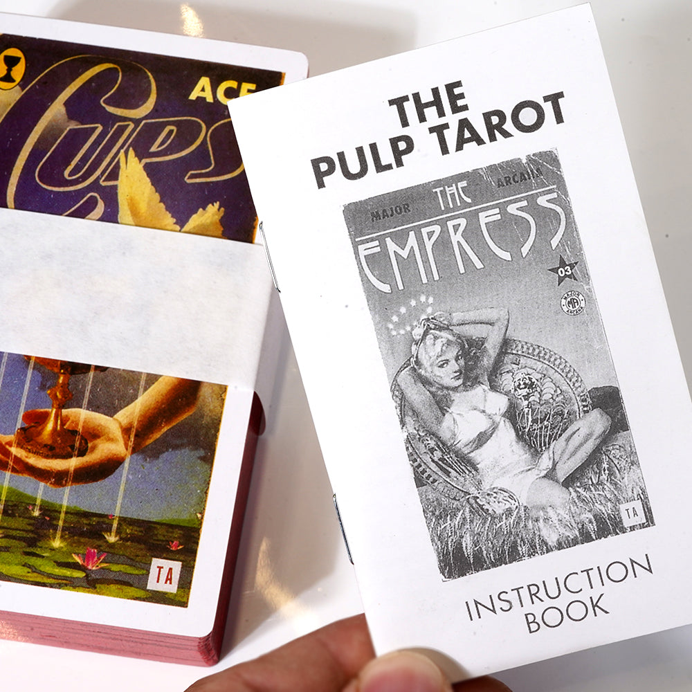 Hardcover The Pulp Tarot Card Deck Gilt Edge 78 Cards with Booklet Gilt Edge 12x7cm Standard Size