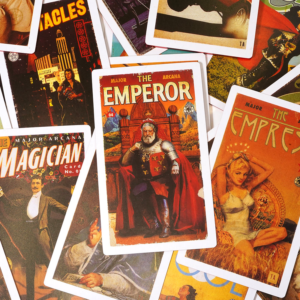 Hardcover The Pulp Tarot Card Deck Gilt Edge 78 Cards with Booklet Gilt Edge 12x7cm Standard Size