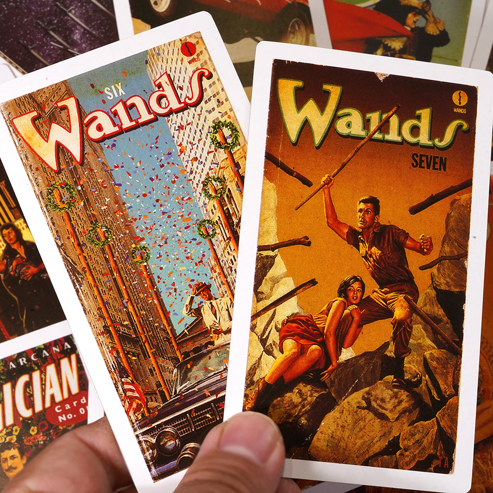 Hardcover The Pulp Tarot Card Deck Gilt Edge 78 Cards with Booklet Gilt Edge 12x7cm Standard Size