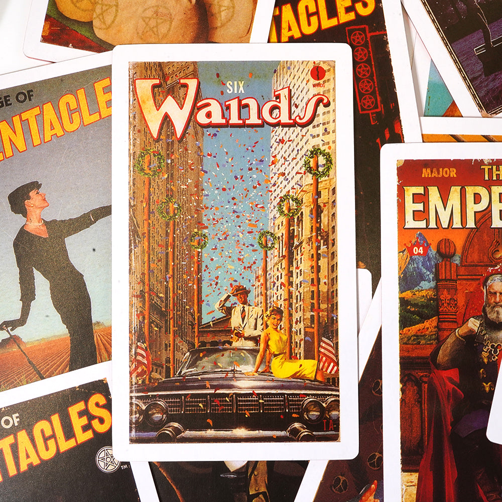Hardcover The Pulp Tarot Card Deck Gilt Edge 78 Cards with Booklet Gilt Edge 12x7cm Standard Size