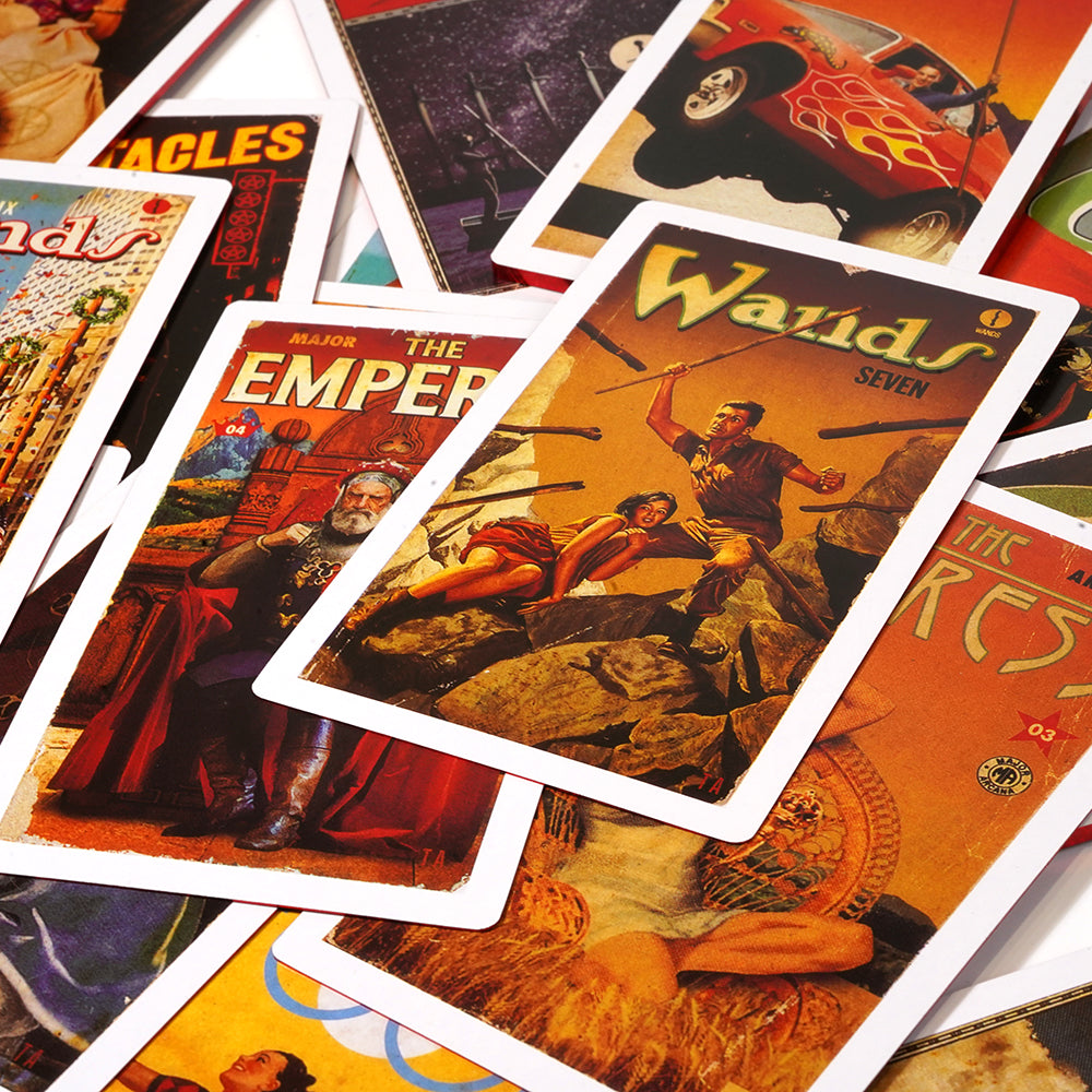 Hardcover The Pulp Tarot Card Deck Gilt Edge 78 Cards with Booklet Gilt Edge 12x7cm Standard Size