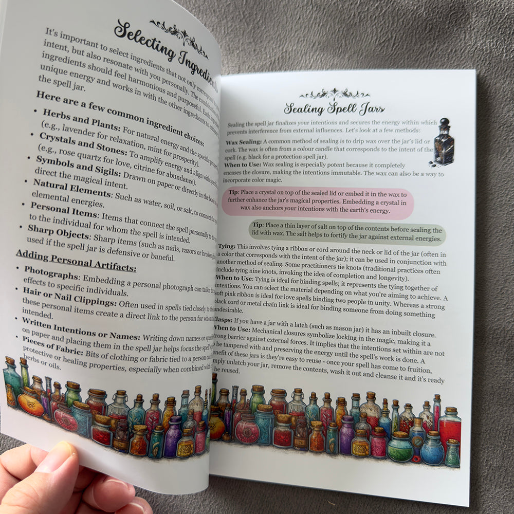 Spell Jars Guide Book of 50 Pages for Magic and Rituals Including Spell Jars Uses for Love Healing and Protection Ideal for Fantasy Magical Practice and Collectors