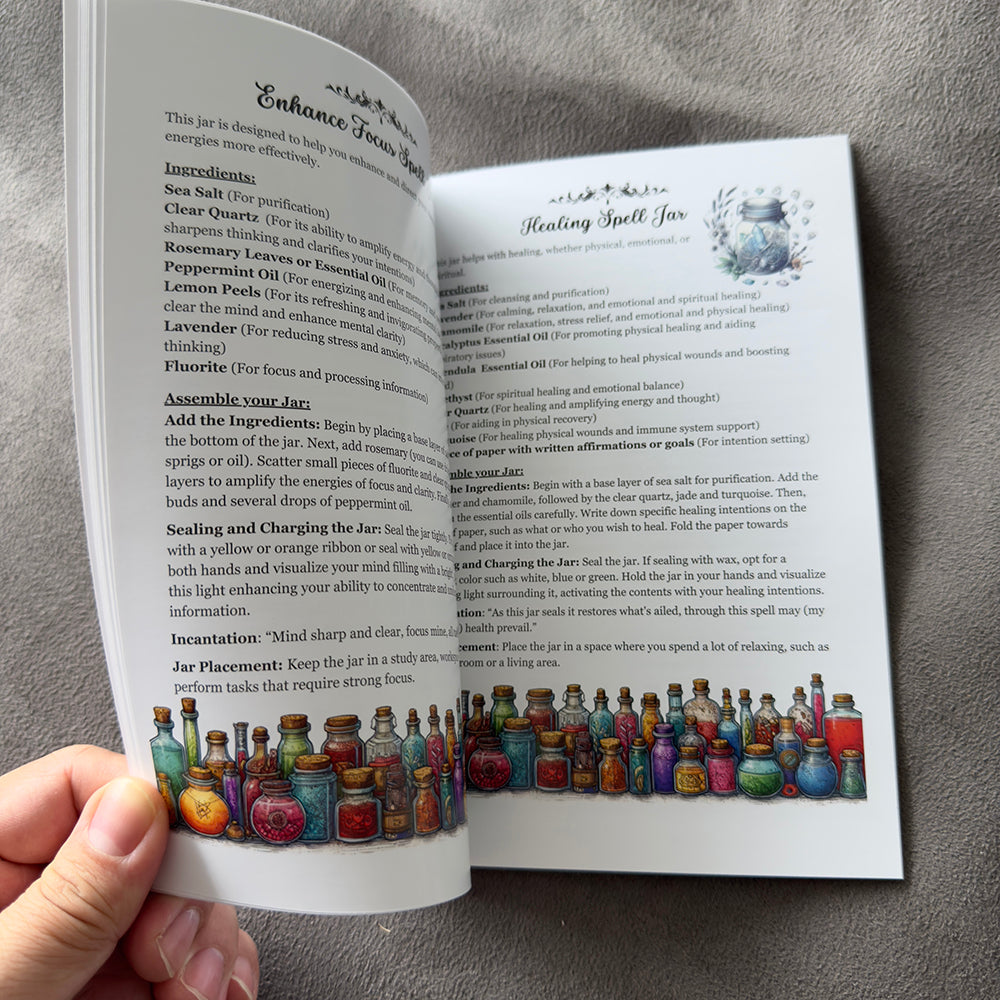 Spell Jars Guide Book of 50 Pages for Magic and Rituals Including Spell Jars Uses for Love Healing and Protection Ideal for Fantasy Magical Practice and Collectors