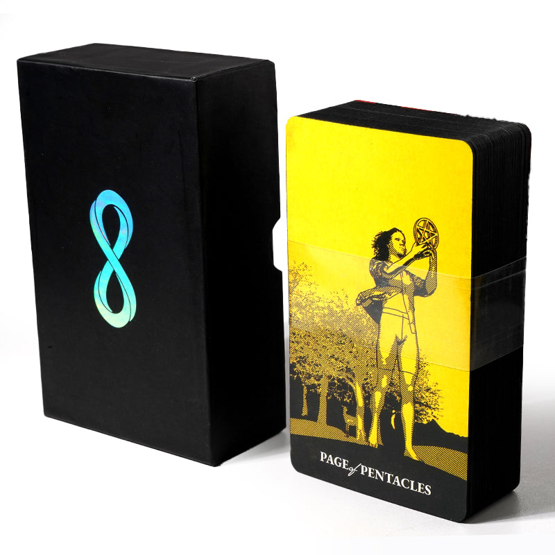 Tarot of the Holy Spectrum Deck Gold Gilded Edging Cover Box 120mm x 70mm Black Matte Finish Edging and Backs - TAROT DECK