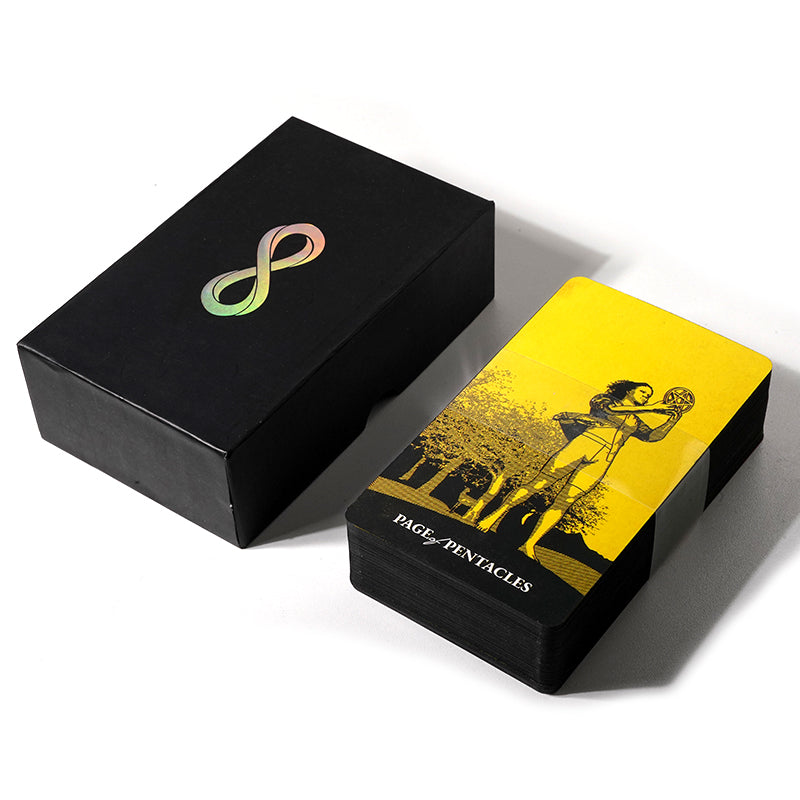 Tarot of the Holy Spectrum Deck Gold Gilded Edging Cover Box 120mm x 70mm Black Matte Finish Edging and Backs - TAROT DECK
