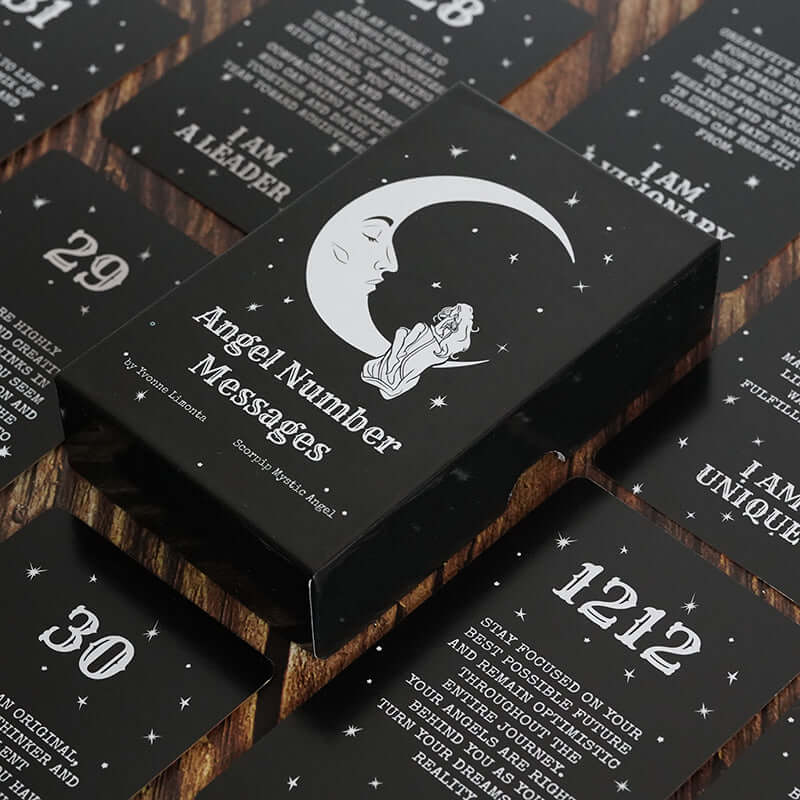 Angel Number Messages Oracle Cards 13x7x4cm Origin Size Deck Affirmation Oracle Deck Gold Gilded Edging Cover Box with Meaning - TAROT DECK