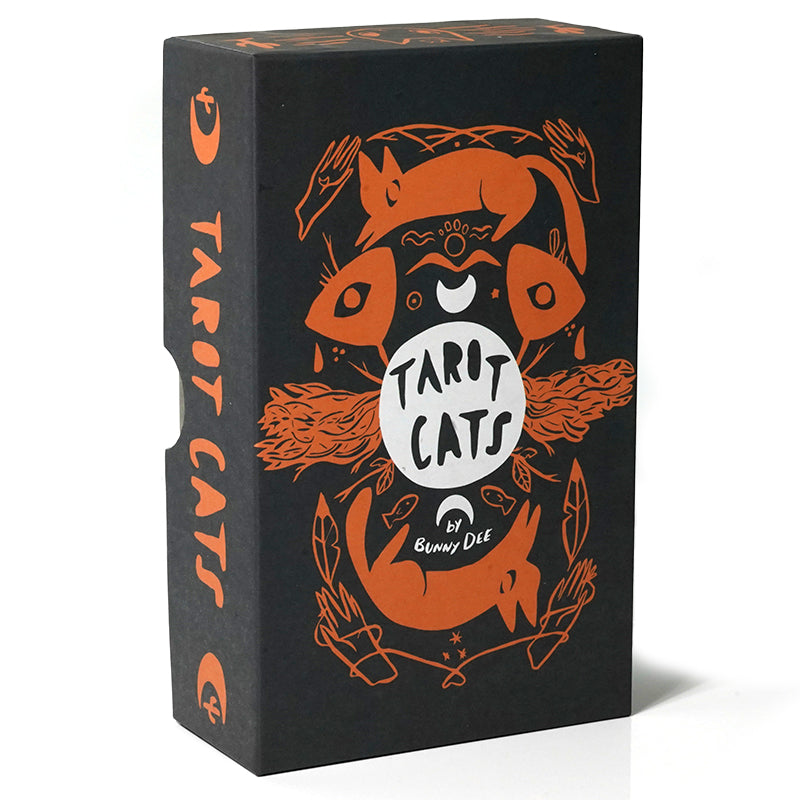Tarot Cats a 78 Card Cat Fan Tarot Original Size Deck Oracle Deck Gold Gilded Edging Cover Box 13*8*4cm Big Size Blooming Cat - TAROT DECK
