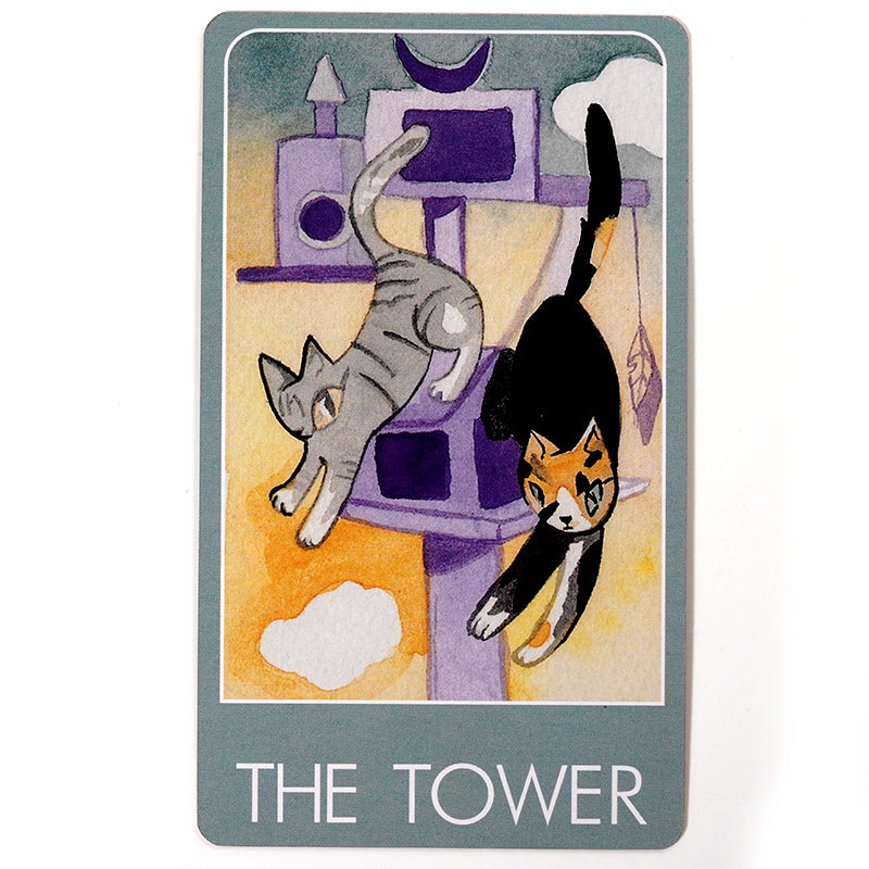 Tarot Cats a 78 Card Cat Fan Tarot Original Size Deck Oracle Deck Gold Gilded Edging Cover Box 13*8*4cm Big Size Blooming Cat - TAROT DECK