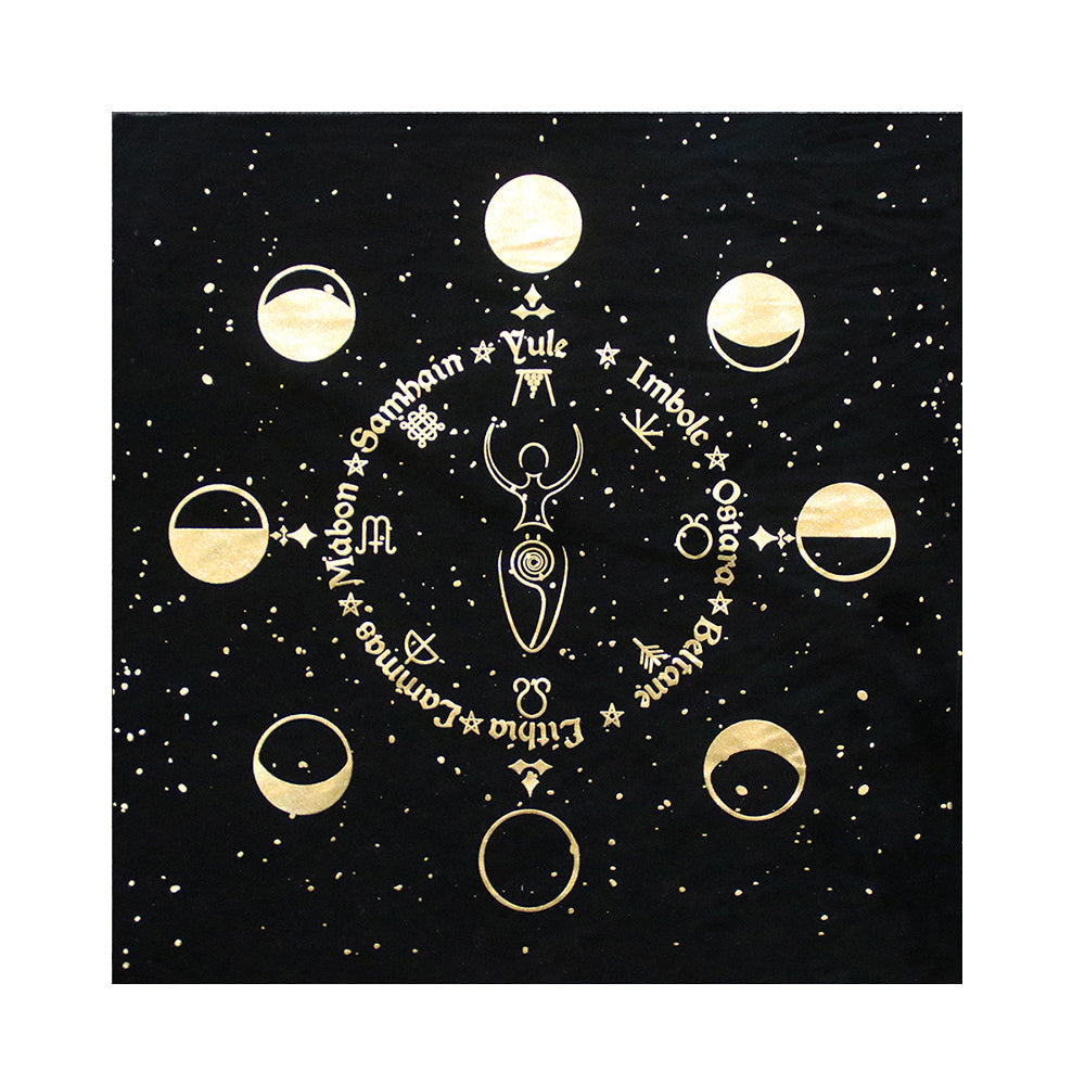 The Purpose of the Wiccan Wheel of the Year Tarot Cloth tablecloth Suita Work Your Light Angels and Ancestors Moonology Oracle - TAROT DECK