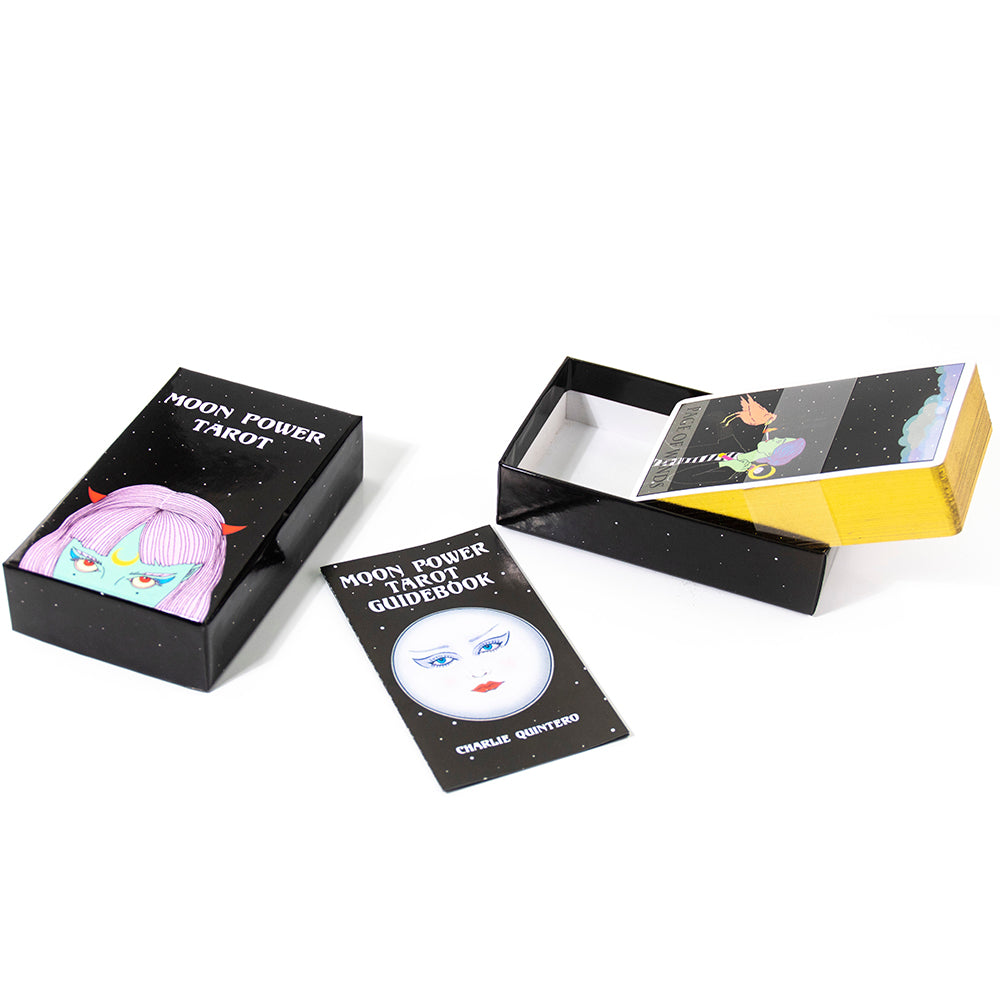 Moon Power Tarot 78 card deck featuring an illustrated Major Arcana and Minor Arcana - TAROT DECK