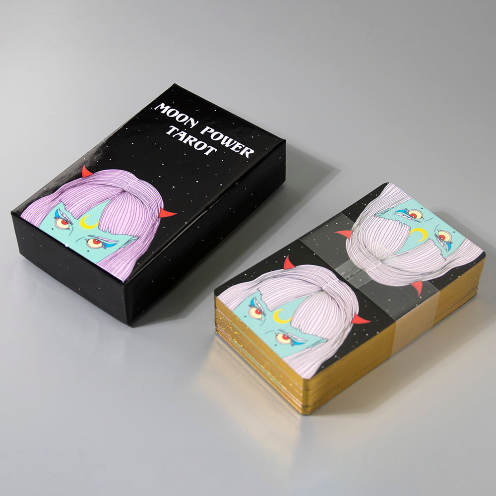 Moon Power Tarot 78 card deck featuring an illustrated Major Arcana and Minor Arcana - TAROT DECK