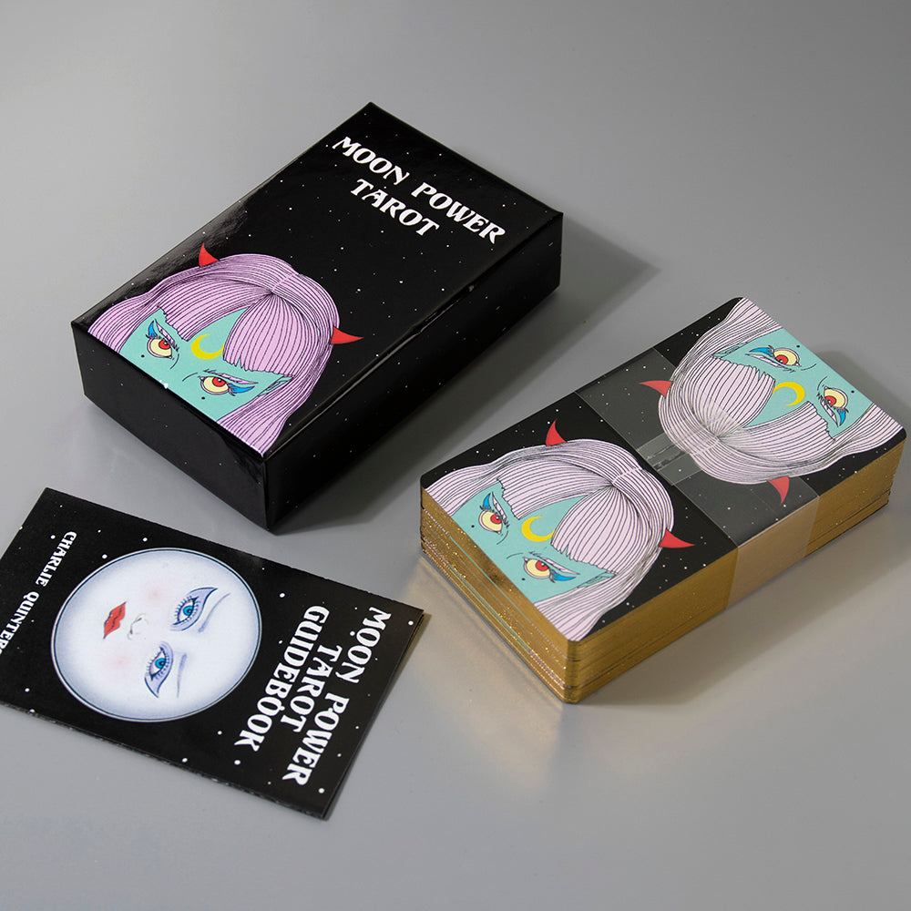 Moon Power Tarot 78 card deck featuring an illustrated Major Arcana and Minor Arcana - TAROT DECK