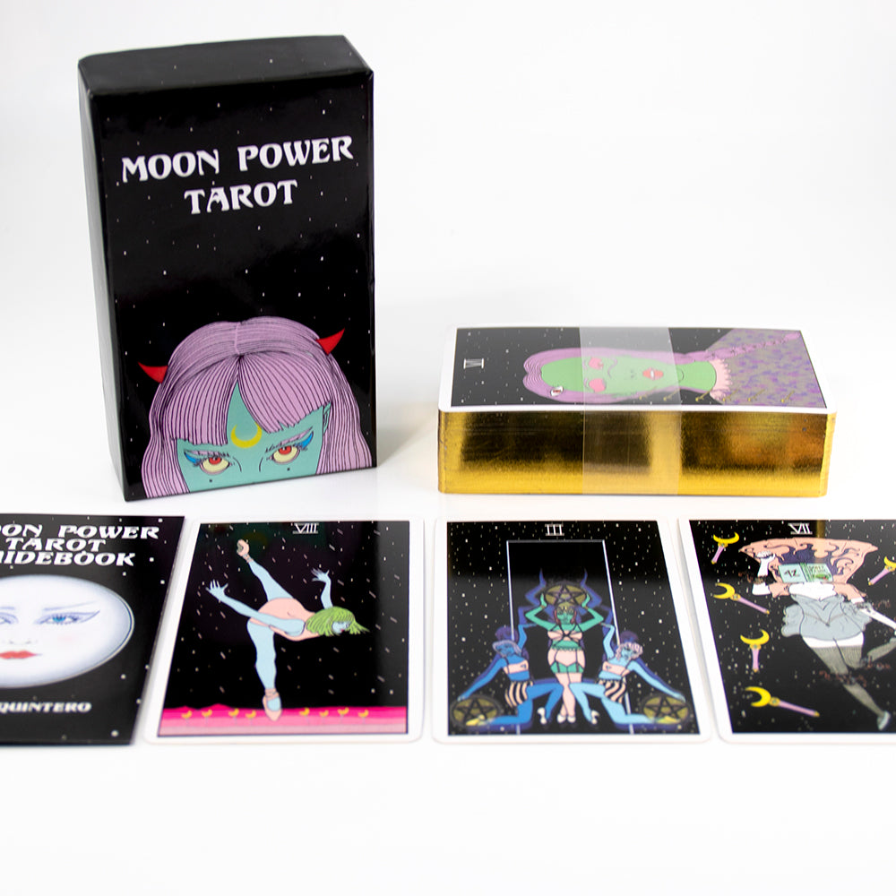 Moon Power Tarot 78 card deck featuring an illustrated Major Arcana and Minor Arcana - TAROT DECK