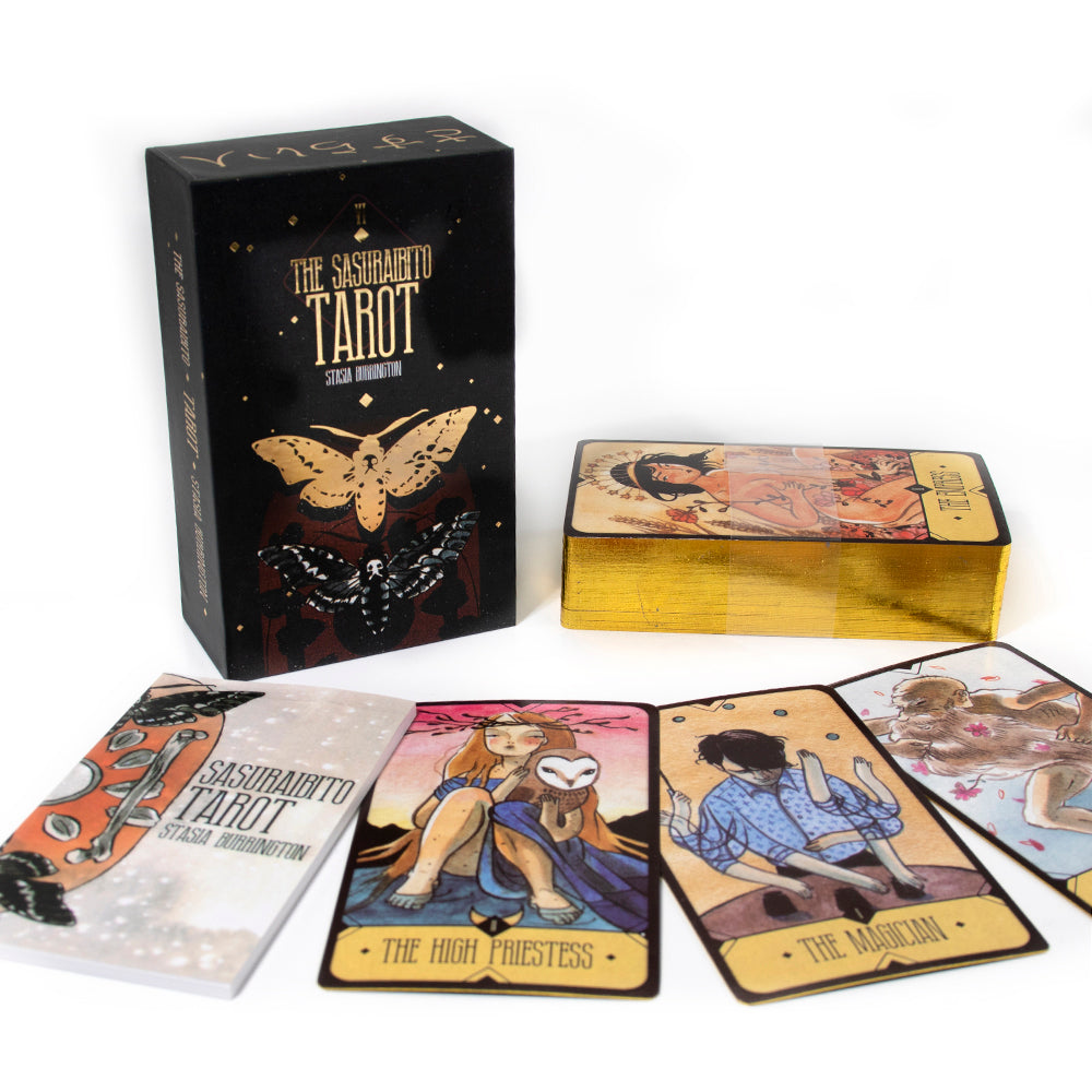 The Sasuraibito Tarot 78 Card Deck And 63-page Guidebook Original Divination Gilt Edge Beautiful Sturdy Lidded Box - TAROT DECK