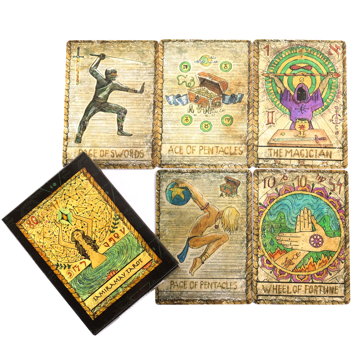 Samiramay Tarot Deck By Vera Petruk's & Guide Booklet Full Deck 78 Cards, 3.5 By 2.5 Inches, Great for Beginners and Collectors - TAROT DECK