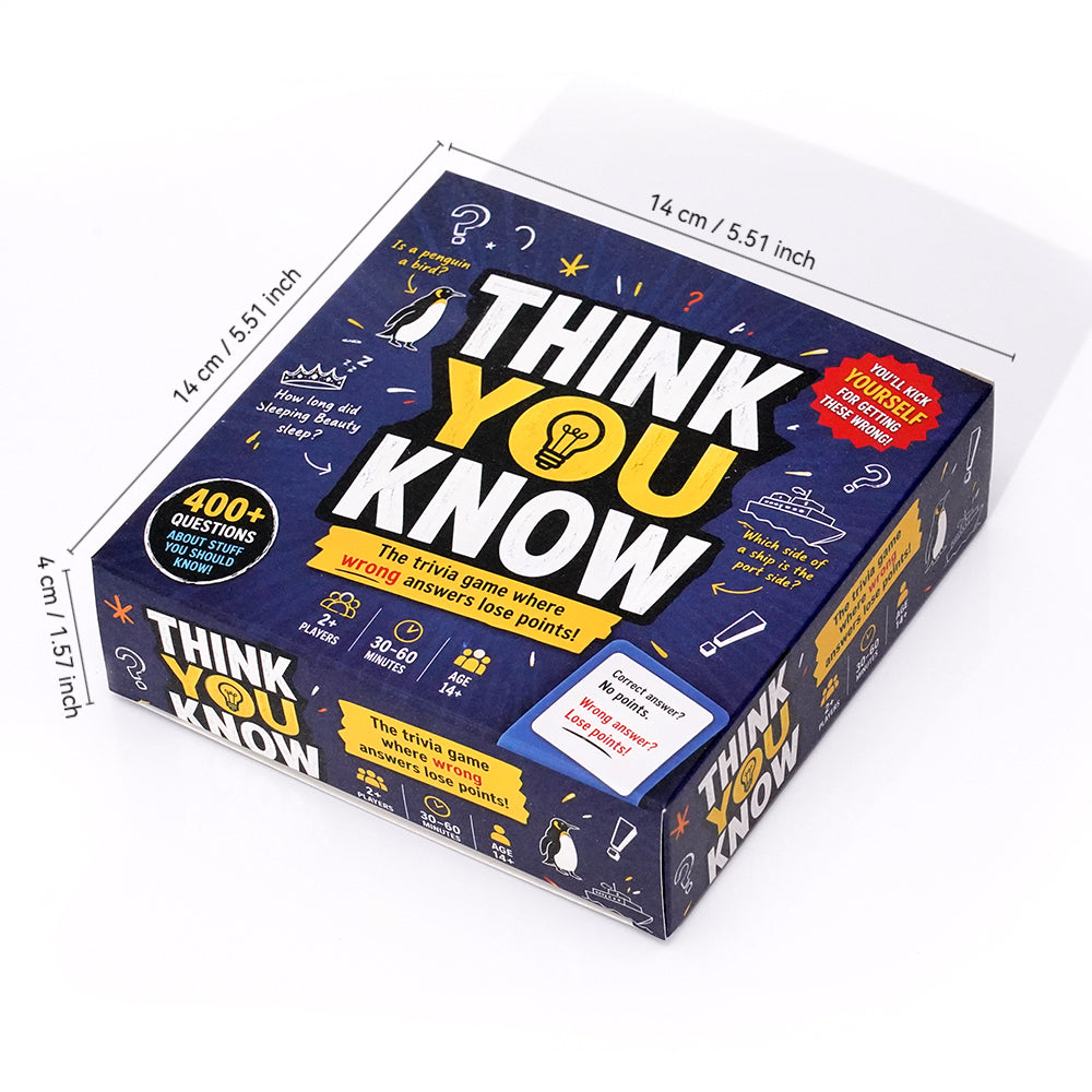 Funny Trivia Card Game Everyday Knowledge Challenge Brain Teaser Party Game Fast Thinking Question Battle Social Conversation Game Contains 110 Cards More Than 400 Questions Wrong Answers Lose Points Travel Friendly Family Gathering Game Replayable