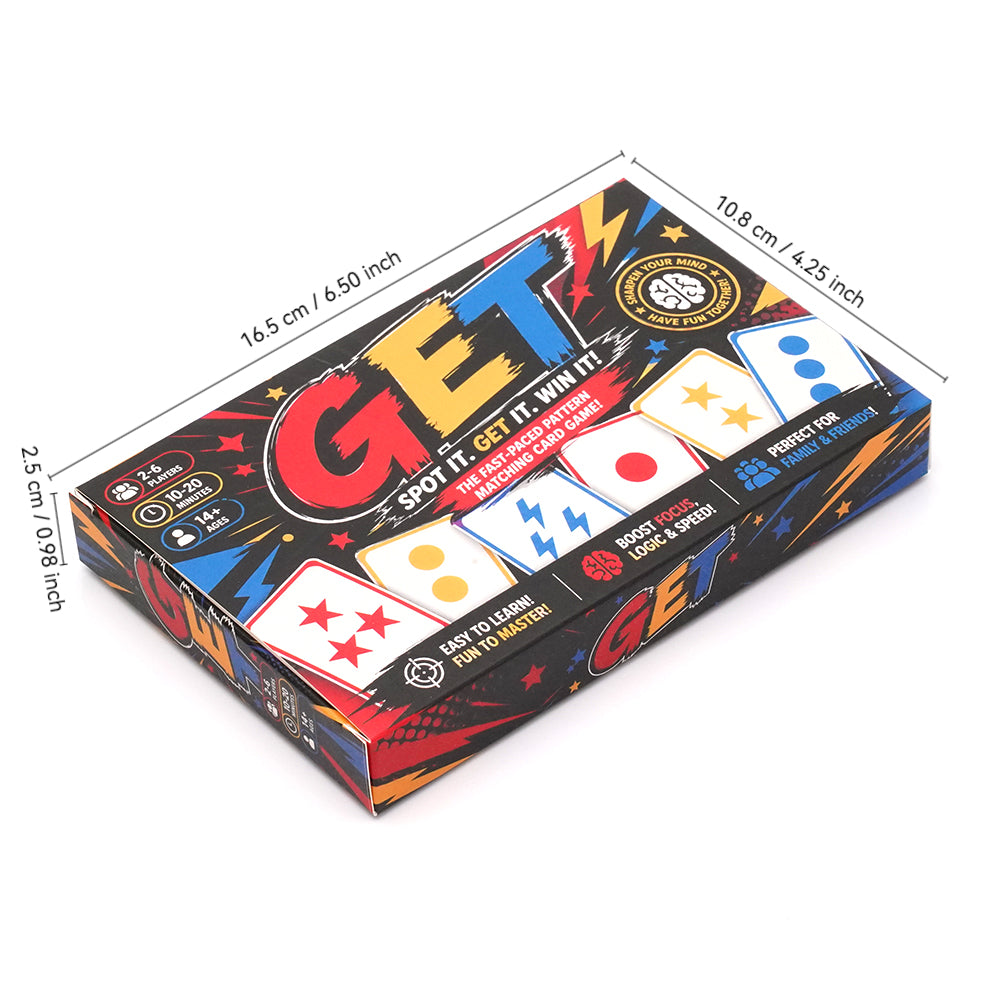 Fast Paced Visual Pattern Matching Card Game Brain Training Challenge with Real Time Shape Color Number and Symbol Recognition Quick Thinking Logic Focus Observation Skills Competitive Family Party Game