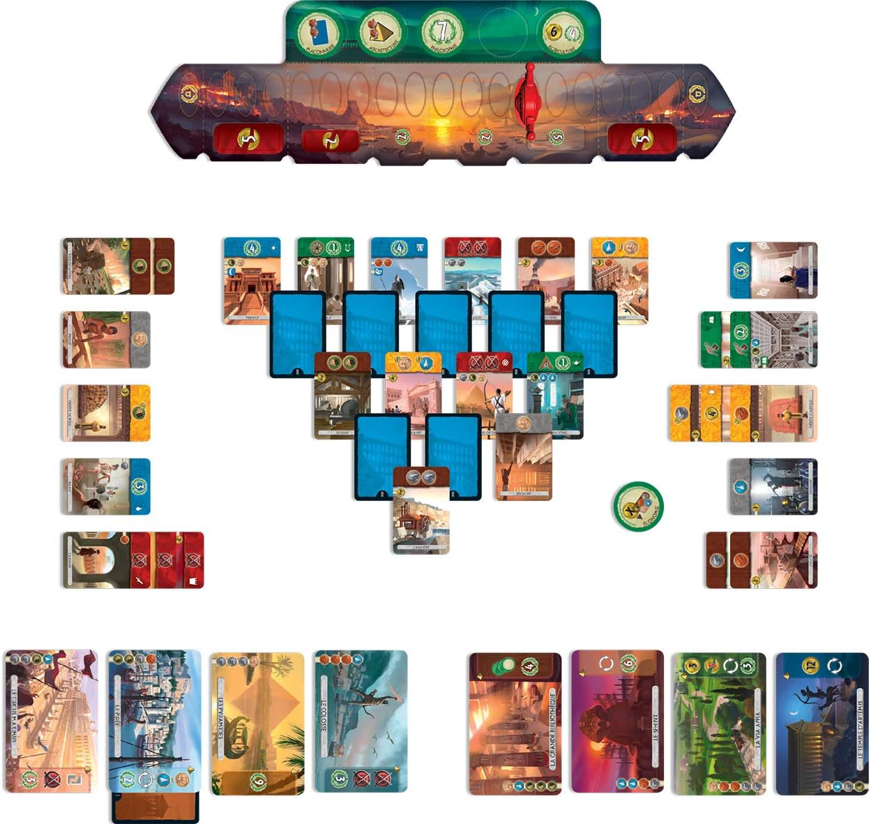 7 Wonders Duel Board Game (BASE GAME) for 2 Players Strategy Civilization Fun Board Game