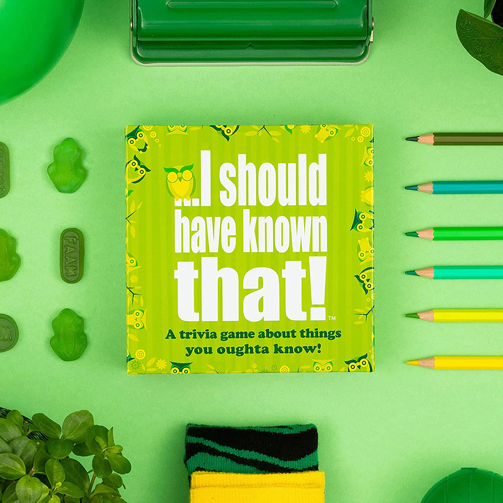 I should have known that! Card Game Green board game 110 cards with more than 400 questions about things that you should know Card Game Party Game family