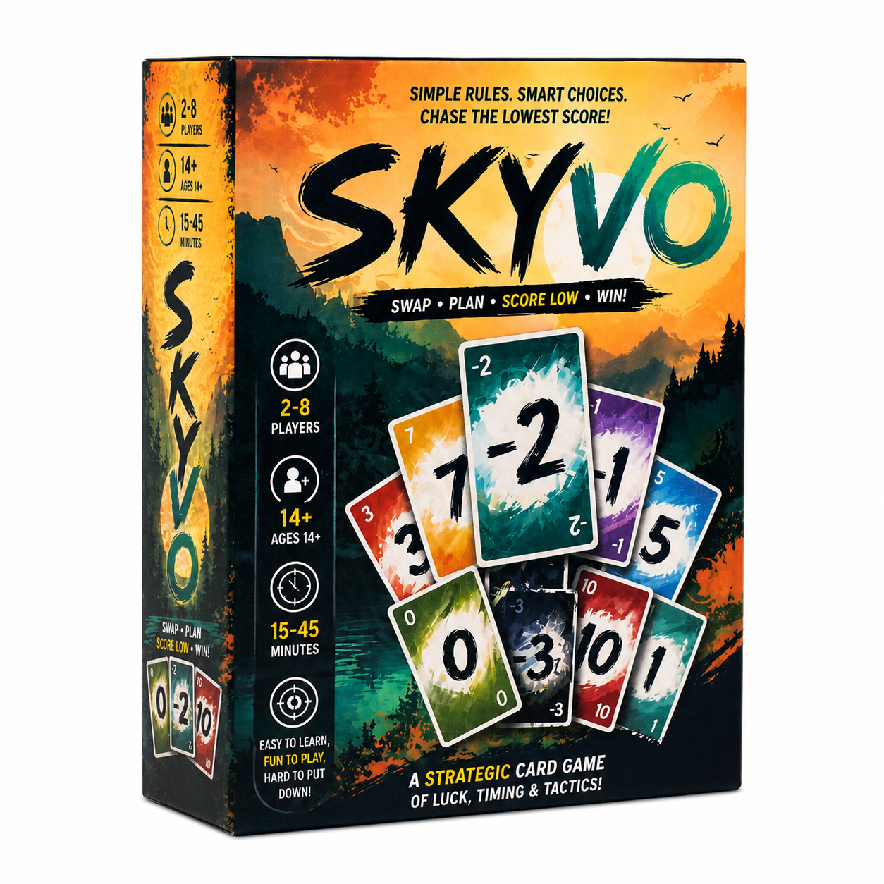 Strategic Number Matching Card Game Fast Paced Score Reduction Gameplay Swap Reveal And Eliminate Cards Family Party Tabletop Game Brain Training Luck And Strategy Challenge