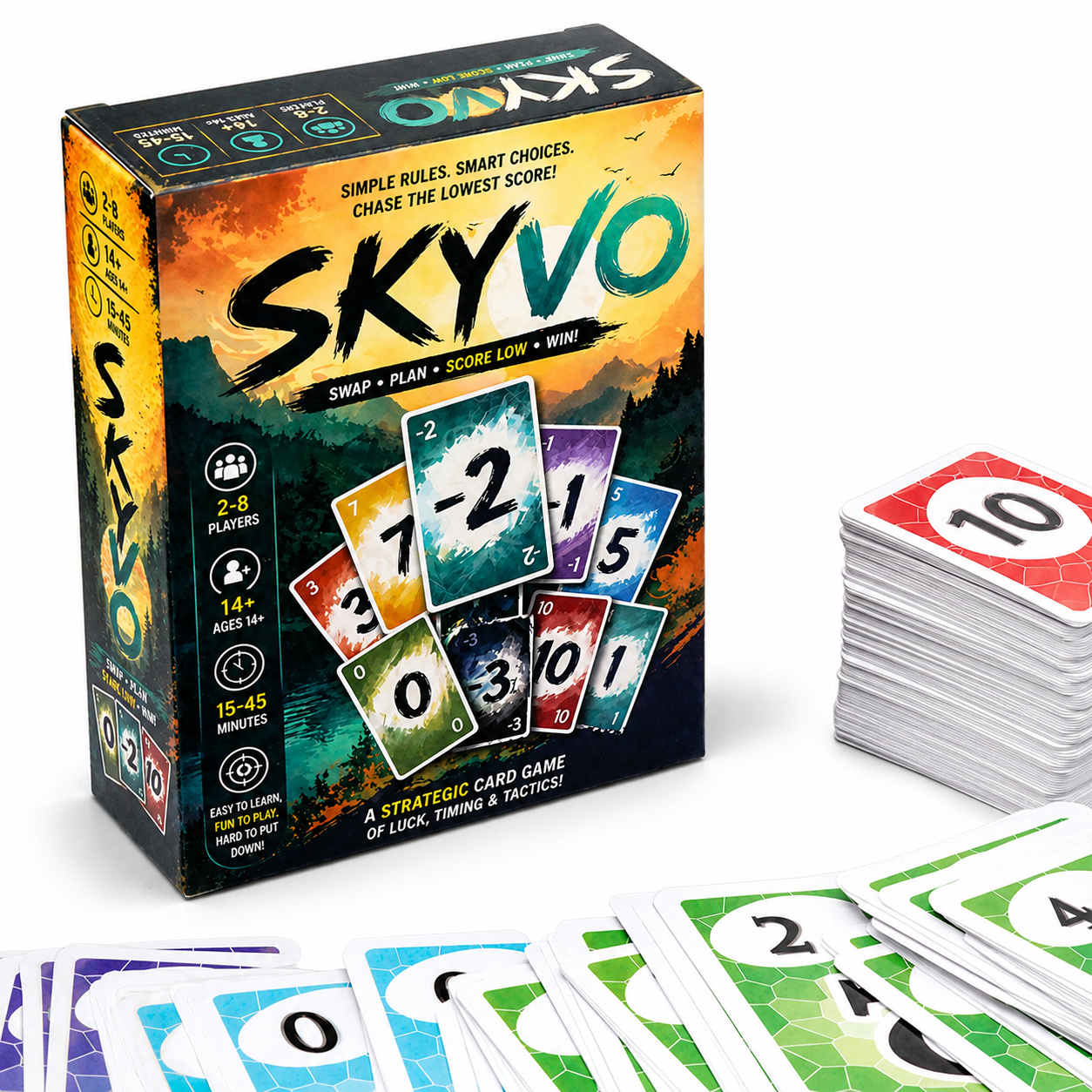 Strategic Number Matching Card Game Fast Paced Score Reduction Gameplay Swap Reveal And Eliminate Cards Family Party Tabletop Game Brain Training Luck And Strategy Challenge
