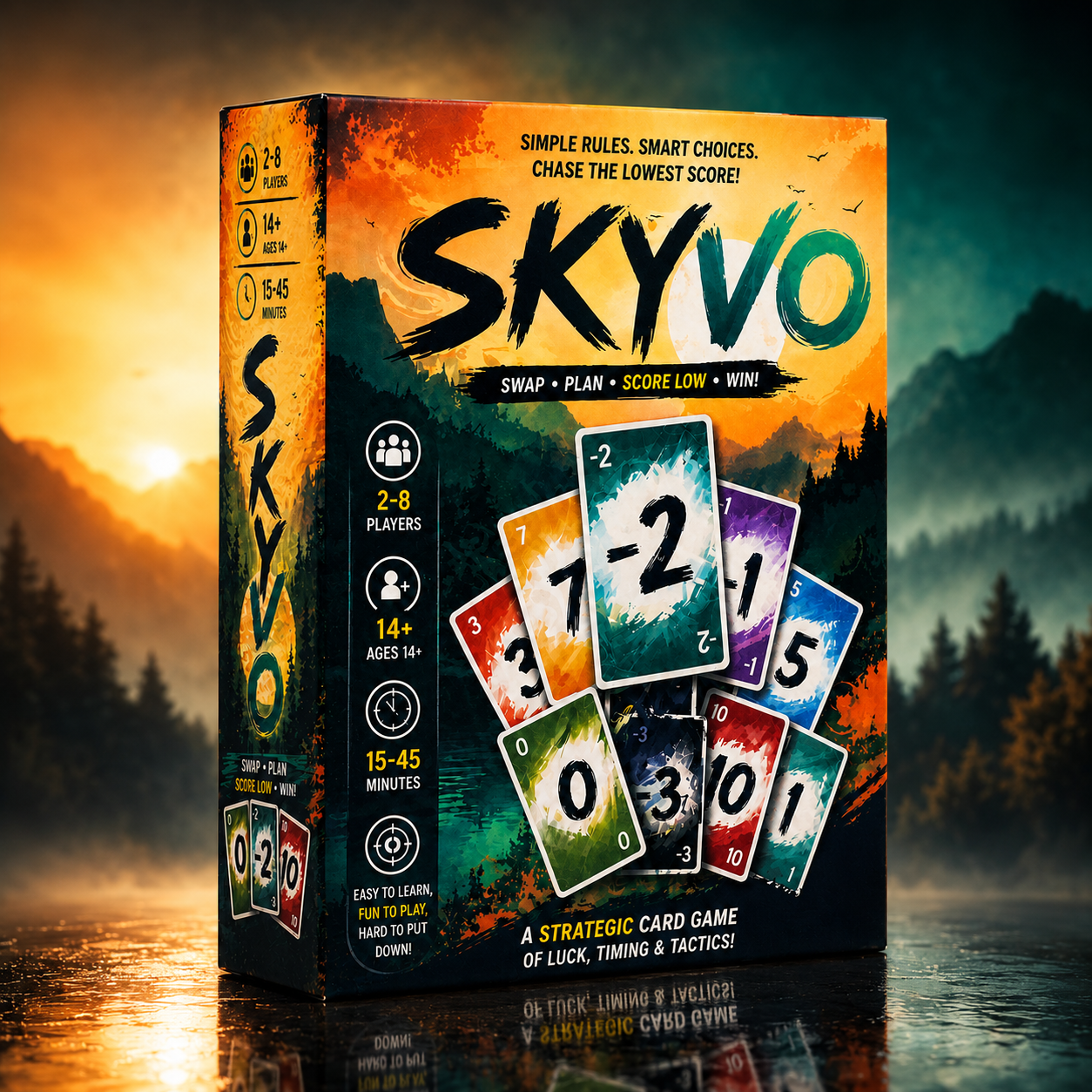 Strategic Number Matching Card Game Fast Paced Score Reduction Gameplay Swap Reveal And Eliminate Cards Family Party Tabletop Game Brain Training Luck And Strategy Challenge