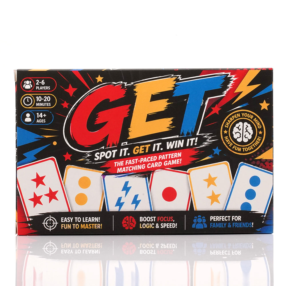 Fast Paced Visual Pattern Matching Card Game Brain Training Challenge with Real Time Shape Color Number and Symbol Recognition Quick Thinking Logic Focus Observation Skills Competitive Family Party Game