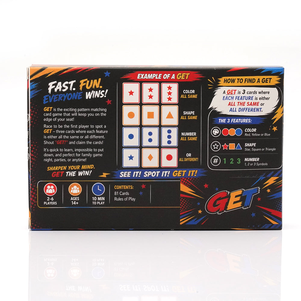 Fast Paced Visual Pattern Matching Card Game Brain Training Challenge with Real Time Shape Color Number and Symbol Recognition Quick Thinking Logic Focus Observation Skills Competitive Family Party Game