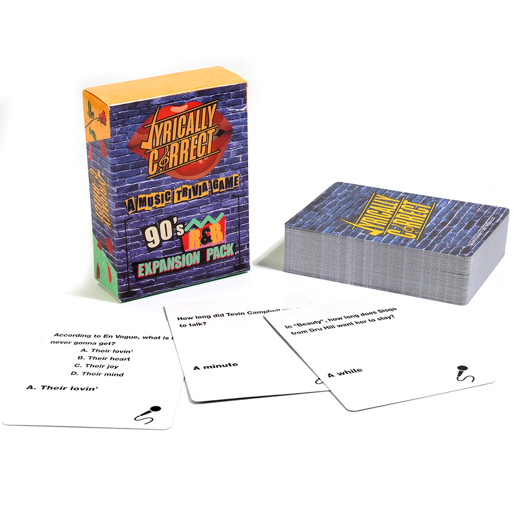 90's Expansion Pack Music Trivia Card Game Multi Generational Family Gatherings Adult Game Night and 80pcs Fun Playing Card Game