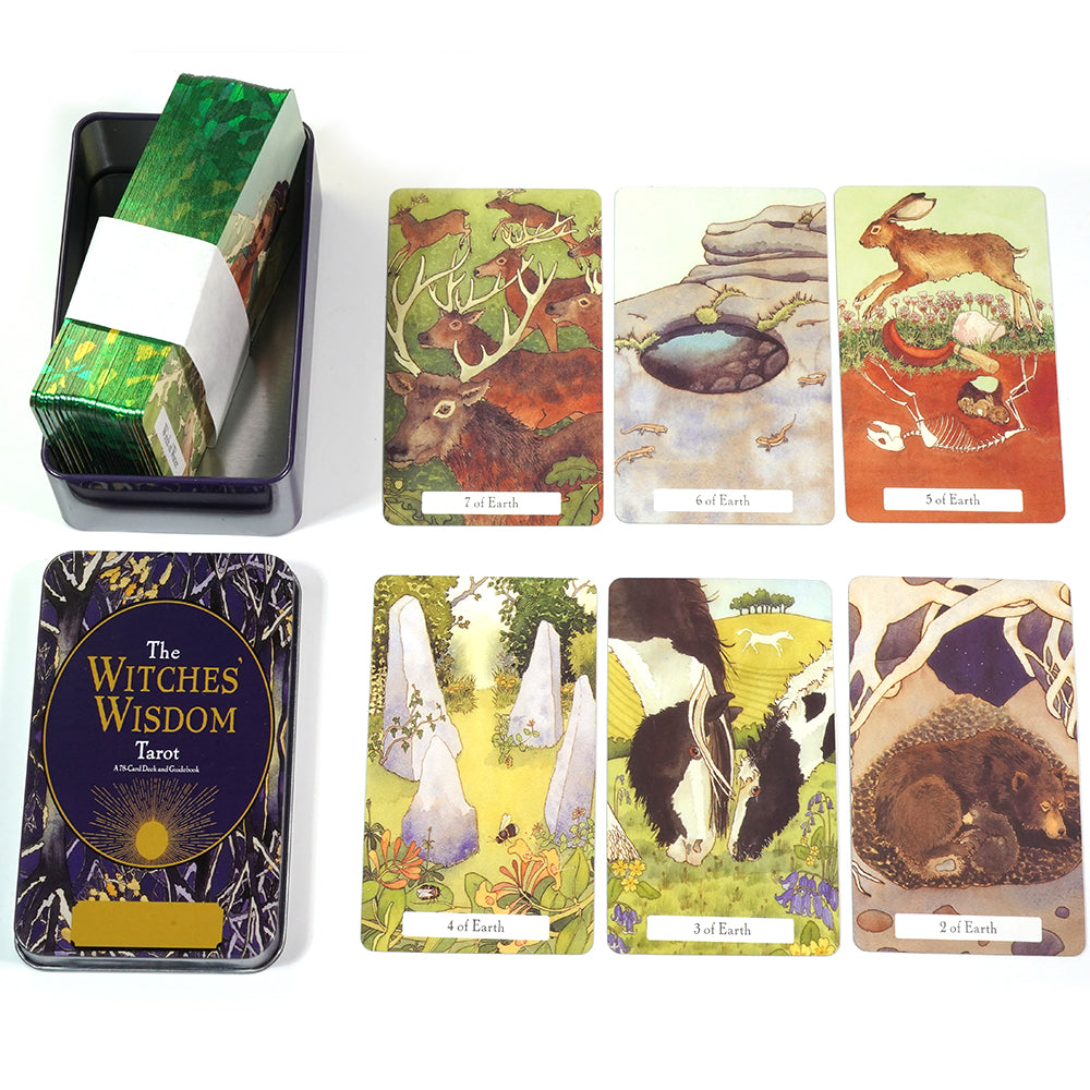 Card The Witches' Wisdom Tarot Tin Storage Box MetalCards Fortune Telling Board Game Cards Divination Tools Party Playing Fate