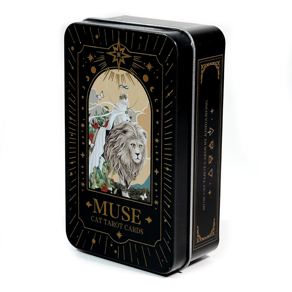 Tarot Deck Muse Cat Tarot Tin Storage Box MetalCards Fortune Telling Board Game Cards Divination Tools Party Playing Fate Divina