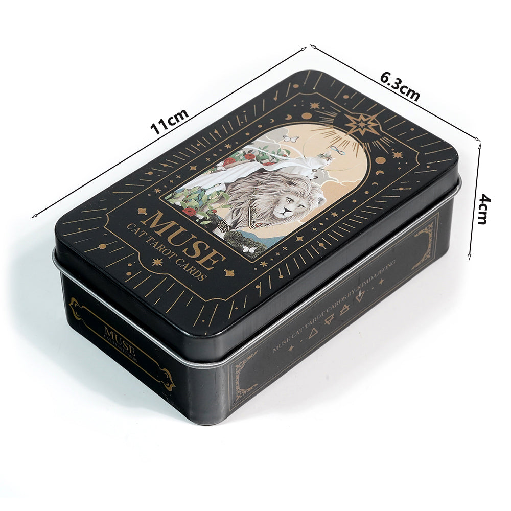 Tarot Deck Muse Cat Tarot Tin Storage Box MetalCards Fortune Telling Board Game Cards Divination Tools Party Playing Fate Divina