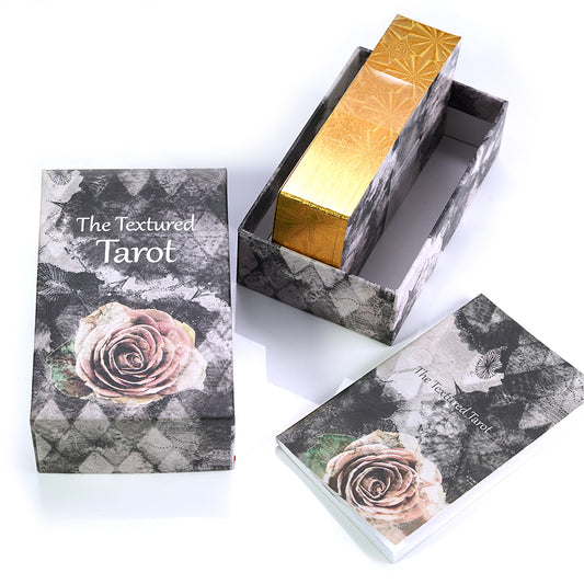 The Textured Tarot 78 Card Tarot Deck With Booklet Gilded Edge Origin Size 12x7 Size Standard 78 Cards And Is Fully Illustrated
