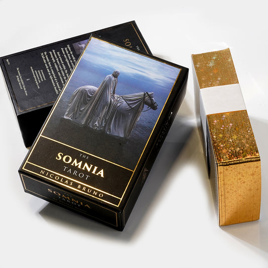 The Somnia Tarot Deck Hardcover Gilt Edge Edition by Nicolas Bruno 78 Card 2.75in x 4.75in (70mm x 120mm) with Guidebook