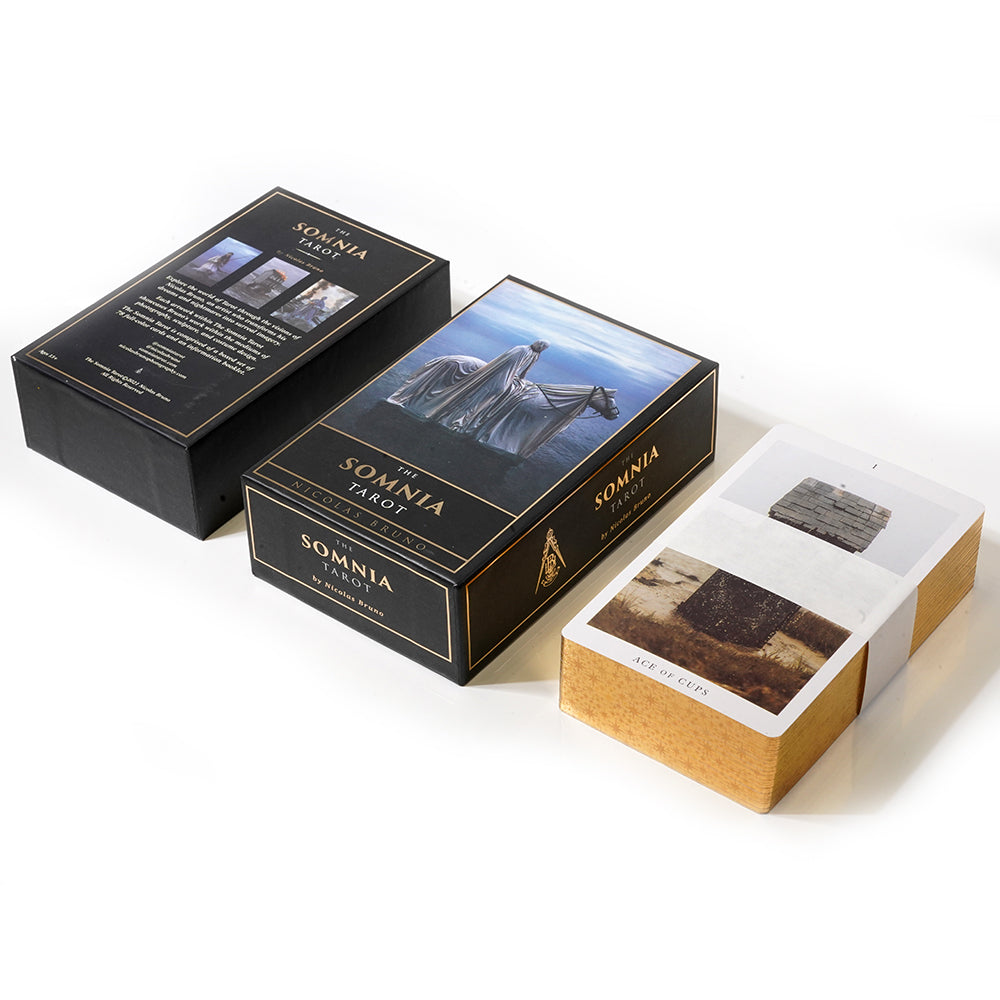 The Somnia Tarot Deck Hardcover Gilt Edge Edition by Nicolas Bruno 78 Card 2.75in x 4.75in (70mm x 120mm) with Guidebook