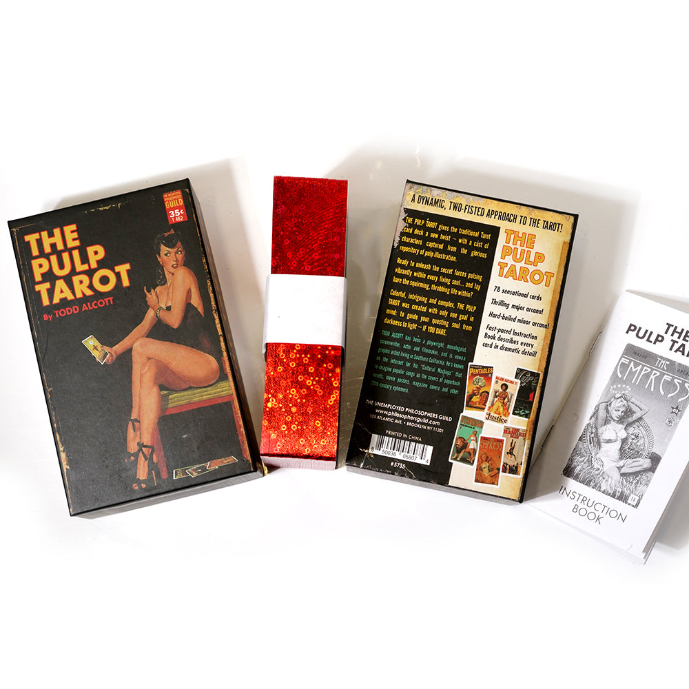 Hardcover The Pulp Tarot Card Deck Gilt Edge 78 Cards with Booklet Gilt Edge 12x7cm Standard Size